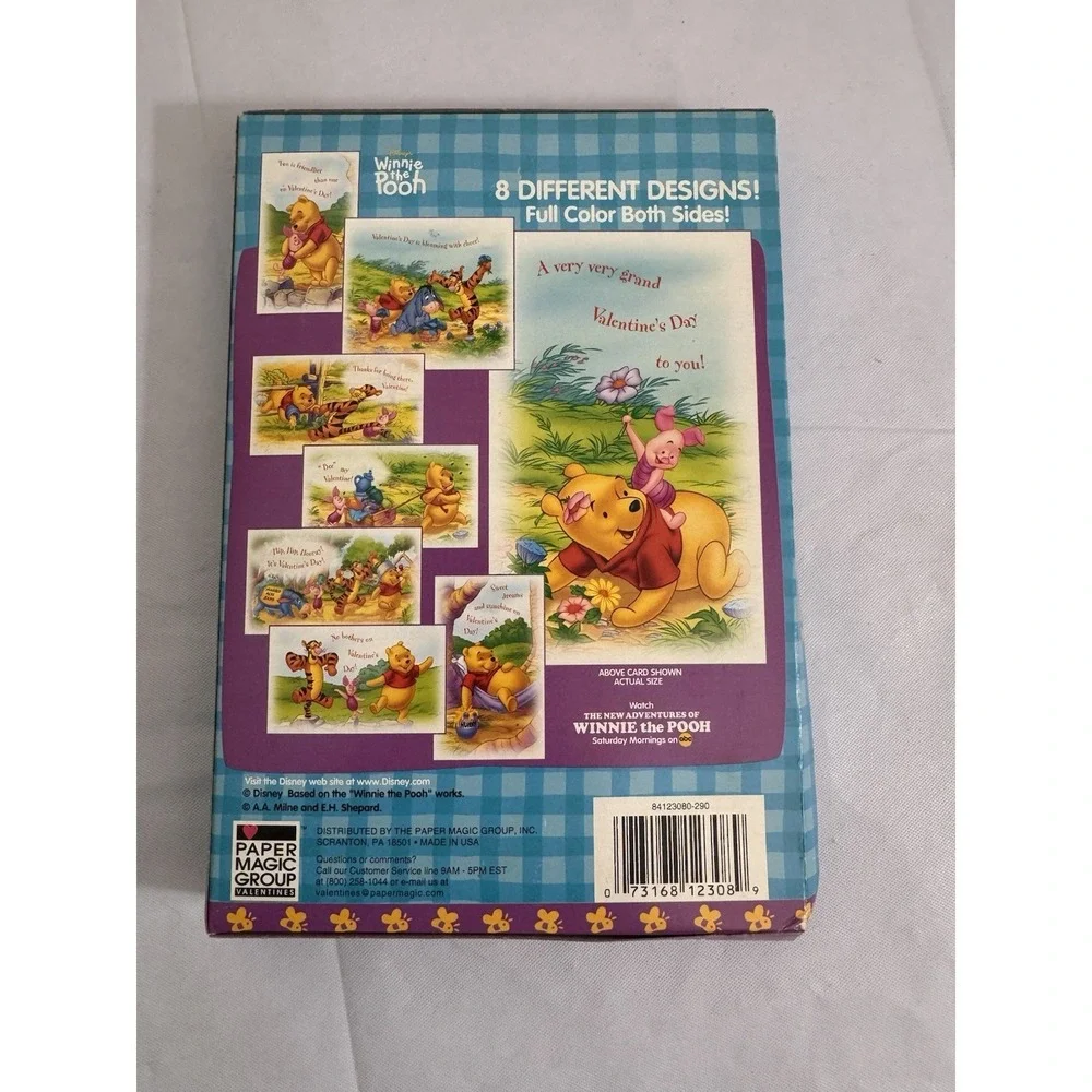 VINTAGE Winnie the Pooh Valentines Day Cards 32 Fold Seal Valentine w/ Stickers